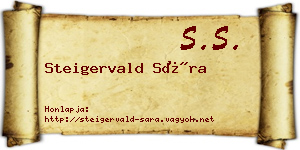 Steigervald Sára névjegykártya